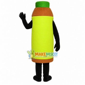 Big Bottle of Sea Buckthorn Juice Mascot Costume Big Bottle of Sea Buckthorn Juice Mascot Costume