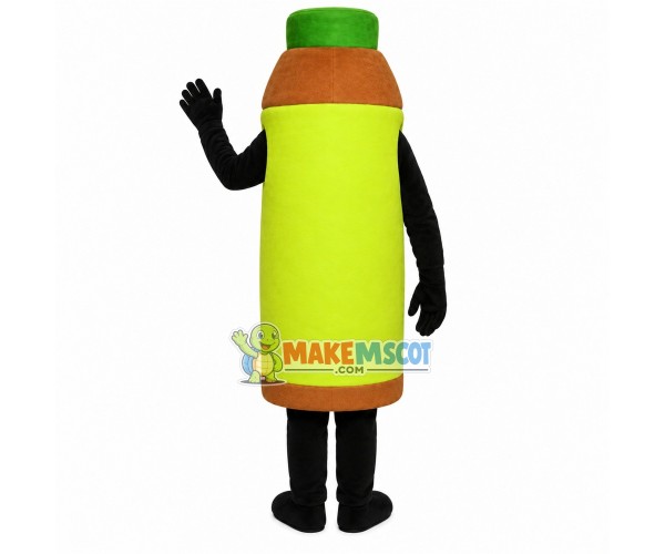 Big Bottle of Sea Buckthorn Juice Mascot Costume Big Bottle of Sea Buckthorn Juice Mascot Costume