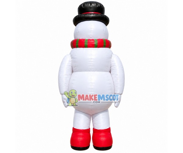 Inflatable Snowman With Scarf Mascot Costume Inflatable Snowman With Scarf Mascot Costume