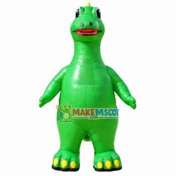 Inflatable Green Dinosaur Adult Mascot Costume Inflatable Green Dinosaur Adult Mascot Costume