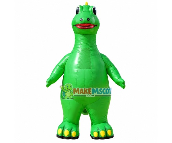 Inflatable Green Dinosaur Adult Mascot Costume Inflatable Green Dinosaur Adult Mascot Costume
