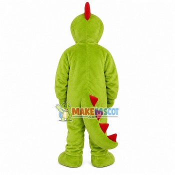Adult Plush Green & Red Dinosaur Mascot Costume Adult Plush Green & Red Dinosaur Mascot Costume