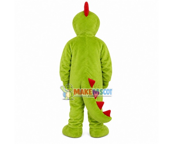 Adult Plush Green & Red Dinosaur Mascot Costume Adult Plush Green & Red Dinosaur Mascot Costume