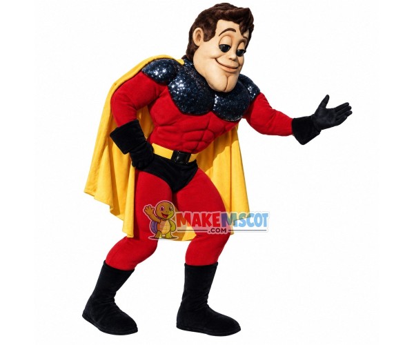 Righteous Muscular Superman Mascot Costume Righteous Muscular Superman Mascot Costume
