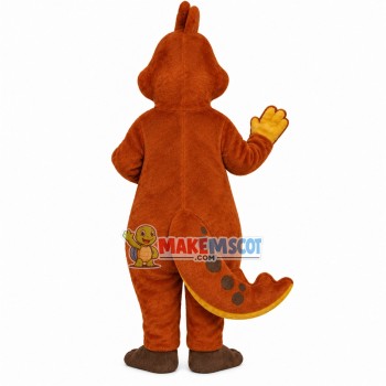 Brown Dinosaur With Spots Mascot Costume Brown Dinosaur With Spots Mascot Costume