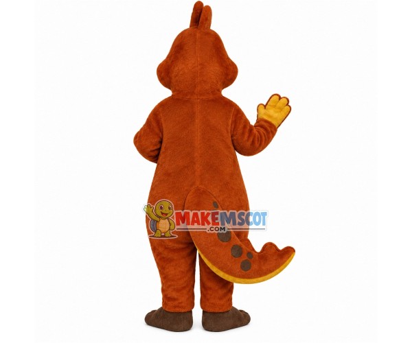 Brown Dinosaur With Spots Mascot Costume Brown Dinosaur With Spots Mascot Costume