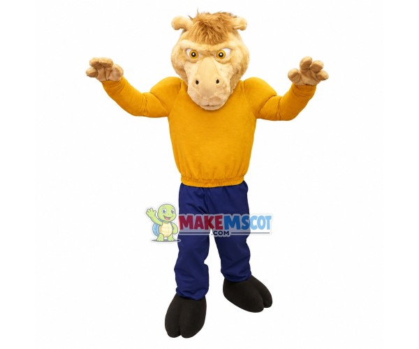 Power Camel In The Tight Shirt Mascot Costume Power Camel In The Tight Shirt Mascot Costume