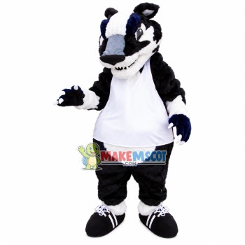Confident Plush Tiger With Sport Vest Mascot Costume Confident Plush Tiger With Sport Vest Mascot Costume