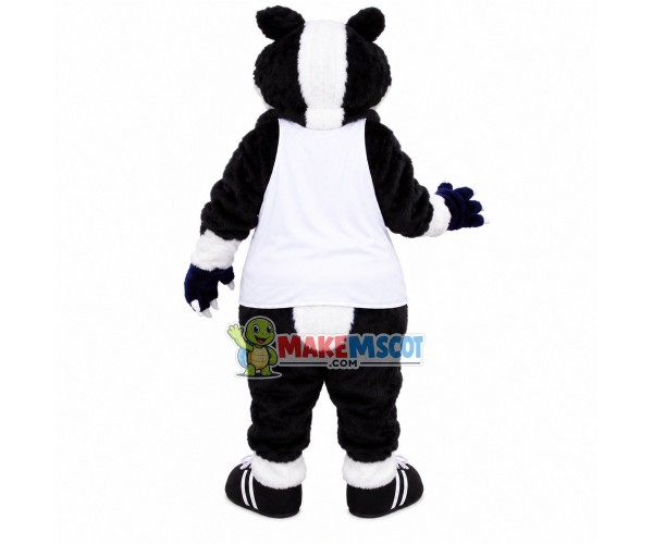 Confident Plush Tiger With Sport Vest Mascot Costume Confident Plush Tiger With Sport Vest Mascot Costume