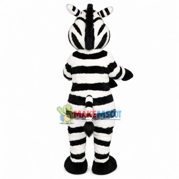 Lost Zebra Mascot Adult Plush Costume