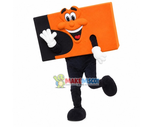 Orange Printed Video Tape Mascot Costume Orange Printed Video Tape Mascot Costume