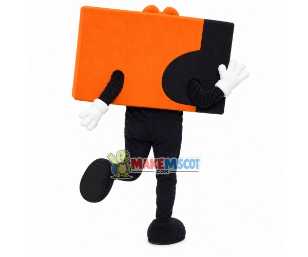 Orange Printed Video Tape Mascot Costume Orange Printed Video Tape Mascot Costume