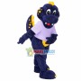 Lively Walking Dragon With Purple Shirt Mascot Costume