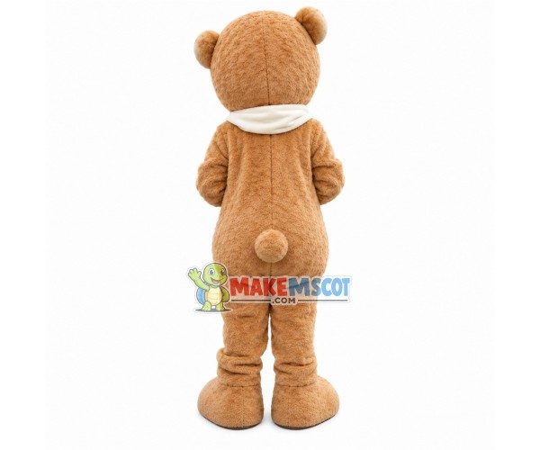 Mother Brown Bear With Colored Scarf Mascot Costume Mother Brown Bear With Colored Scarf Mascot Costume