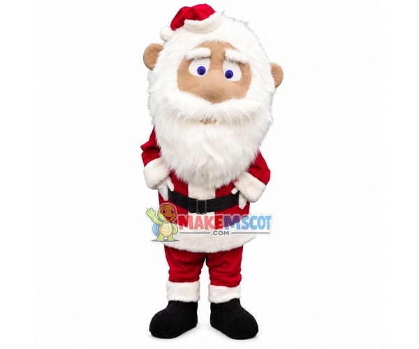 Santa Claus With Full White Beard Mascot Costume Santa Claus With Full White Beard Mascot Costume