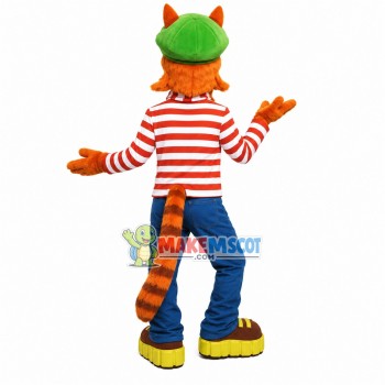 Slim Tiger In Tight Striped Top Mascot Costume Slim Tiger In Tight Striped Top Mascot Costume