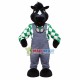 Black Rhinoceros In Suspenders Mascot Costume Black Rhinoceros In Suspenders Mascot Costume