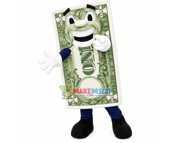 Cartoon Style Paper Money Mascot Costume Cartoon Style Paper Money Mascot Costume