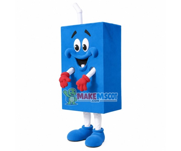 Recyclable Blue Milk Carton Mascot Costume Recyclable Blue Milk Carton Mascot Costume