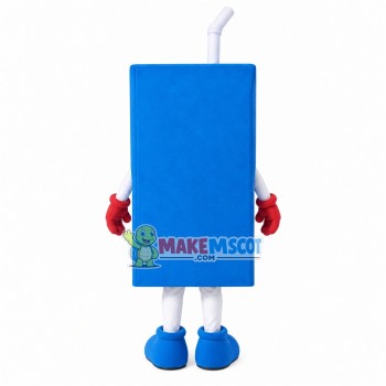 Recyclable Blue Milk Carton Mascot Costume Recyclable Blue Milk Carton Mascot Costume