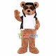 Warm Bear In Leather Vest Mascot Costume Warm Bear In Leather Vest Mascot Costume