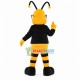Smart Bee With Glasses Mascot Costume Smart Bee With Glasses Mascot Costume