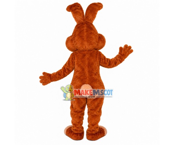 Worried Brown Circle Rabbit Mascot Costume Worried Brown Circle Rabbit Mascot Costume