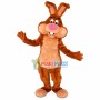 Worried Brown Circle Rabbit Mascot Costume