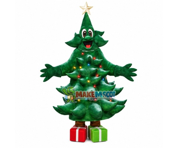Christmas Tree With Gift Boxes Mascot Costume Christmas Tree With Gift Boxes Mascot Costume