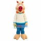 Innocent Pig Wearing Sweater Mascot Costume Innocent Pig Wearing Sweater Mascot Costume
