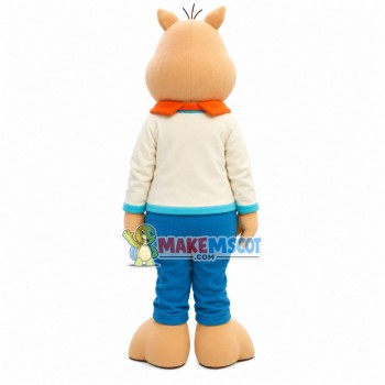 Innocent Pig Wearing Sweater Mascot Costume Innocent Pig Wearing Sweater Mascot Costume