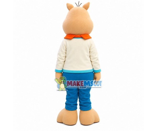 Innocent Pig Wearing Sweater Mascot Costume Innocent Pig Wearing Sweater Mascot Costume