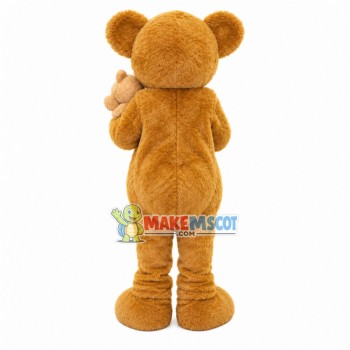 Father Brown Bear Holding Baby Mascot Costume Father Brown Bear Holding Baby Mascot Costume