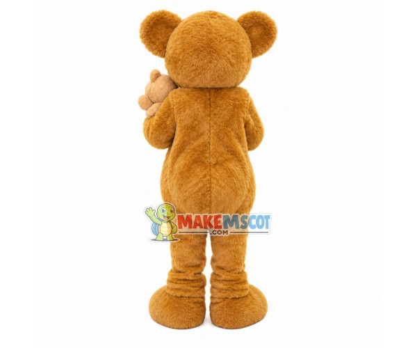 Father Brown Bear Holding Baby Mascot Costume Father Brown Bear Holding Baby Mascot Costume