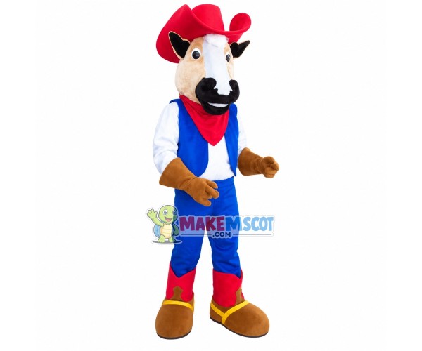 Decorated Cowboy Horse Mascot Costume Decorated Cowboy Horse Mascot Costume