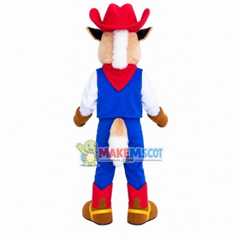 Decorated Cowboy Horse Mascot Costume Decorated Cowboy Horse Mascot Costume