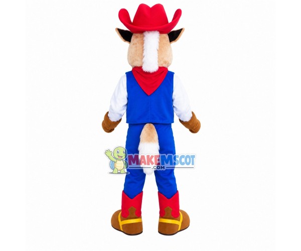 Decorated Cowboy Horse Mascot Costume Decorated Cowboy Horse Mascot Costume