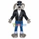 Punk Dog In Rivet Jacket Mascot Costume Punk Dog In Rivet Jacket Mascot Costume