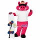 Pink Pig With Printed Skateboard Mascot Costume Pink Pig With Printed Skateboard Mascot Costume