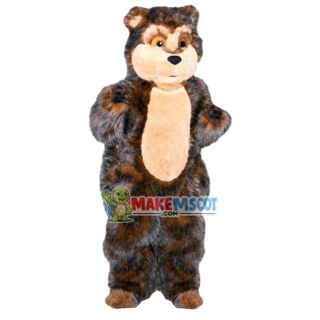 Long Wool Scarred Wild Bear Mascot Costume