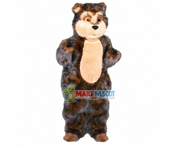 Long Wool Scarred Wild Bear Mascot Costume Long Wool Scarred Wild Bear Mascot Costume