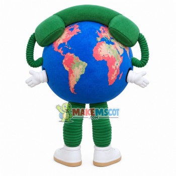 The Globe Connected To Telephone Mascot Costume The Globe Connected To Telephone Mascot Costume