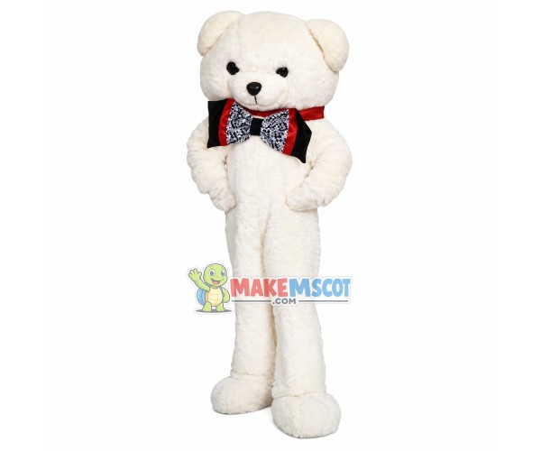 Mr White Bear In Bow Tie Mascot Costume Mr White Bear In Bow Tie Mascot Costume