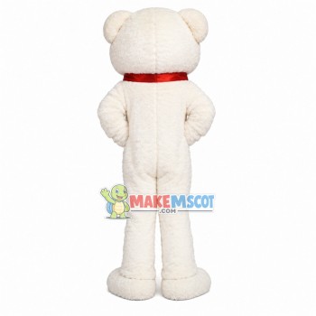 Mr White Bear In Bow Tie Mascot Costume Mr White Bear In Bow Tie Mascot Costume