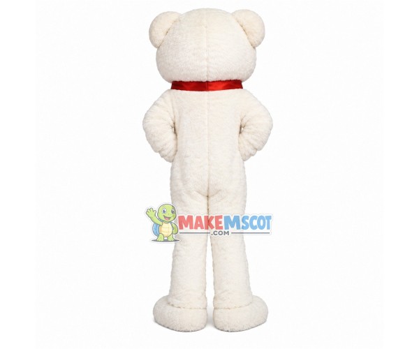 Mr White Bear In Bow Tie Mascot Costume Mr White Bear In Bow Tie Mascot Costume