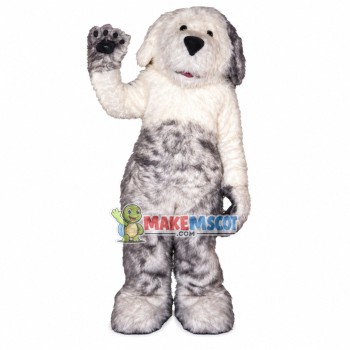 Gray & White Long Wool Dog Mascot Costume Gray & White Long Wool Dog Mascot Costume