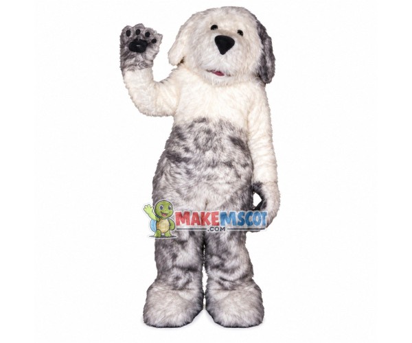 Gray & White Long Wool Dog Mascot Costume Gray & White Long Wool Dog Mascot Costume