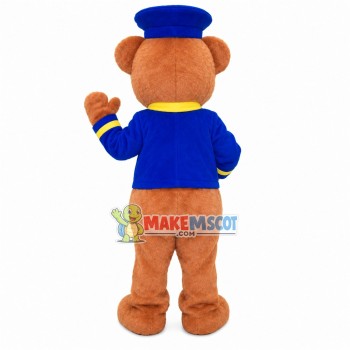 Security Bear In Blue Uniform Mascot Costume Security Bear In Blue Uniform Mascot Costume