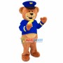 Security Bear In Blue Uniform Mascot Costume