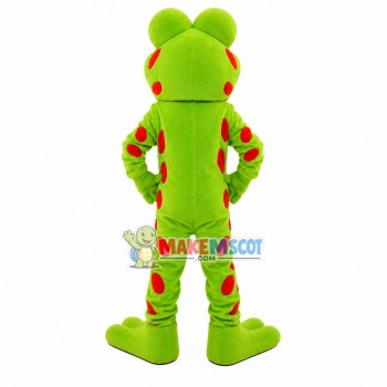 Surprised Red Spotted Frog Mascot Costume Surprised Red Spotted Frog Mascot Costume
